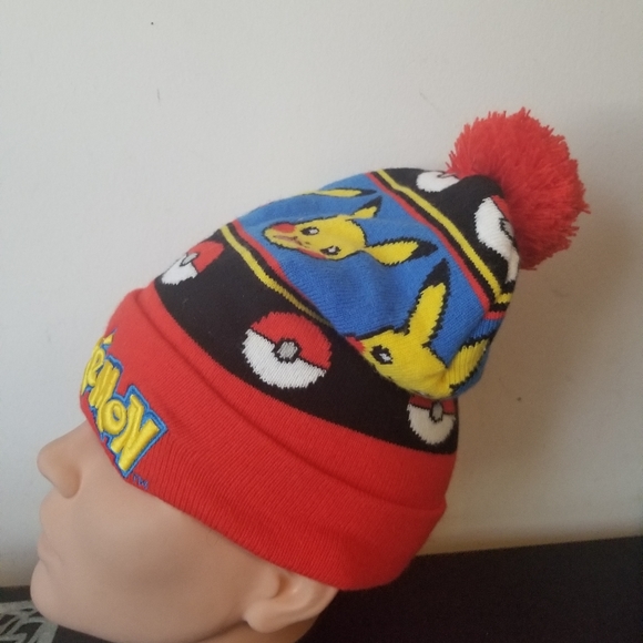 Pokemon Pikachu Pokeball Red, Blue & White Hat Beanie 2014 Game Freak Inc - Picture 8 of 8